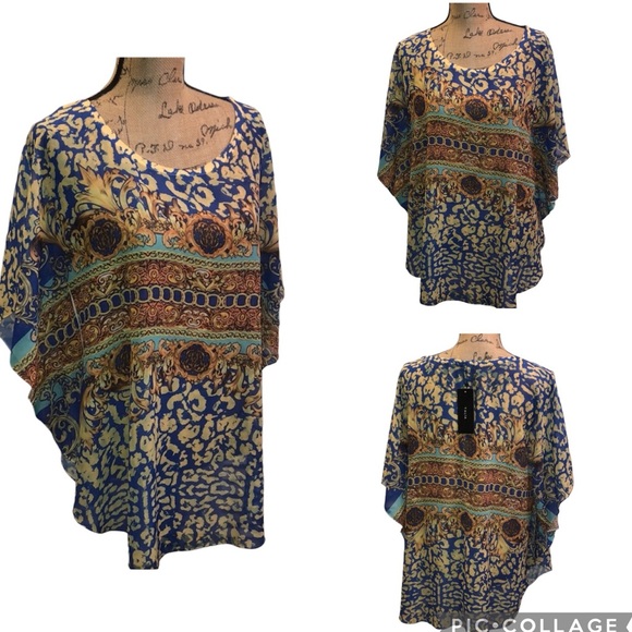 Talia Tops - NWT! Talia Baroque Boho Short Sleeved Top